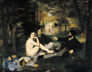 Edouard Manet: Colazione sull'erba, 1862-1863, olio su tela, 208×264 cm., Musée d'Orsay, Parigi