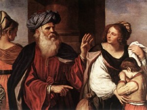 Guercino, "Abramo ripudia Agar e Ismaele", tecnica olio su tela, anno 1658, Pinacoteca di Brera