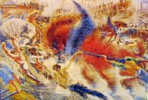 Arte in Italia - Umberto Boccioni: La città che sale, cm. 200 x 290,5 Museum of Modern Art (Guggenheim) of New York N.Y.