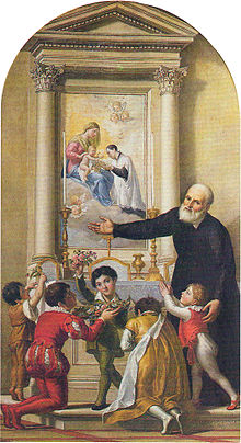 San Filippo Neri invita i fanciulli a venerare la Madonna
