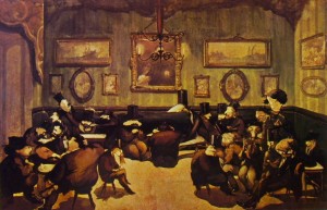 Adriano Cecioni: Il Caffè Michelangelo, cm. 53,5 x 82, collezione privata, Milano