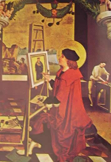 S. Luca che dipinge la Vergine: Niklaus Manuel Deutsch 1510 Berna KustMuseum