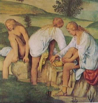 Fanciulle al bagno 1520:Bernardino Luini, Pinacoteca di Brera Milano 