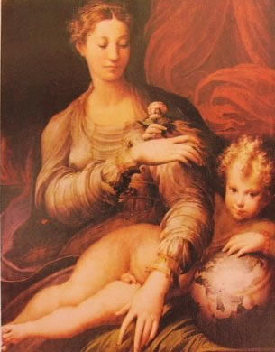 Madonna della rosa 1531, Parmigianino, 