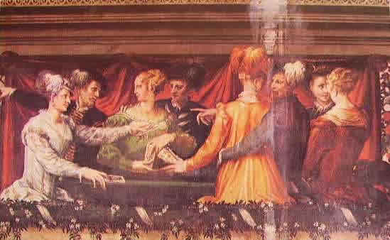 La partita dei tarocchi 1550-52, Niccolò dell?abate, biblioteca universitaria Palazzo Poggi Bologna.