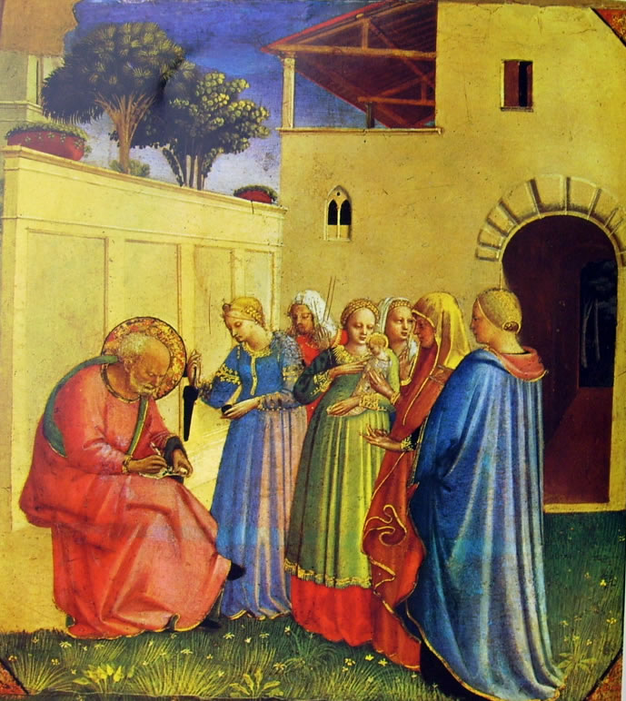 Angelico: Imposizione del nome al Battista, cm. 26 x 24, Museo di San Marco, Firenze.