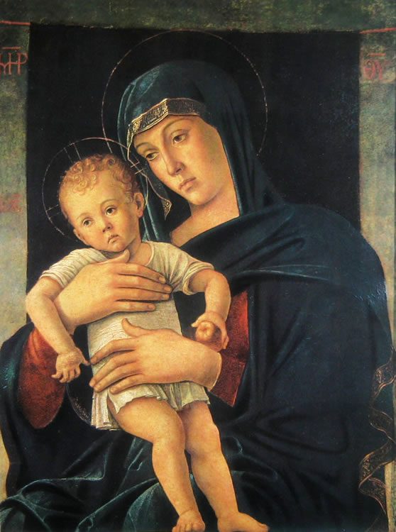 Bellini Giovanni: Madonna col Bambino, cm. 83 x 62, Pinacoteca di Brera, Milano