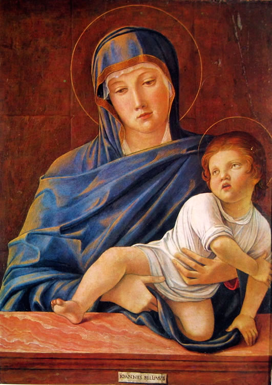 Giovanni Bellini: Madonna col Bambino, cm. 47 x 3434, Accademia Carrara, Bergamo