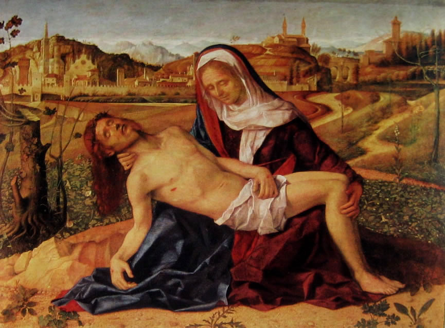 Giovanni Bellini: Pietà, cm. 65 x 90, Gallerie dell'Accademia, Venezia.