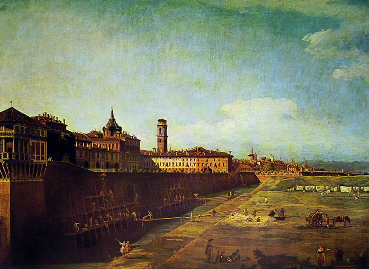 Bellotto: Torino - il palazzo reale da ovest