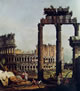 Un capriccio romano con veduta del colosseo del Bellotto