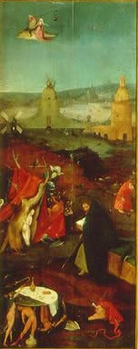 Hieronymus Bosch: Trittico delle tentazioni - La meditazione di Sant'Antonio