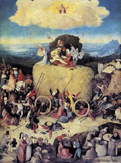Hieronymus Bosch: Trittico del fieno - Il carro del fieno