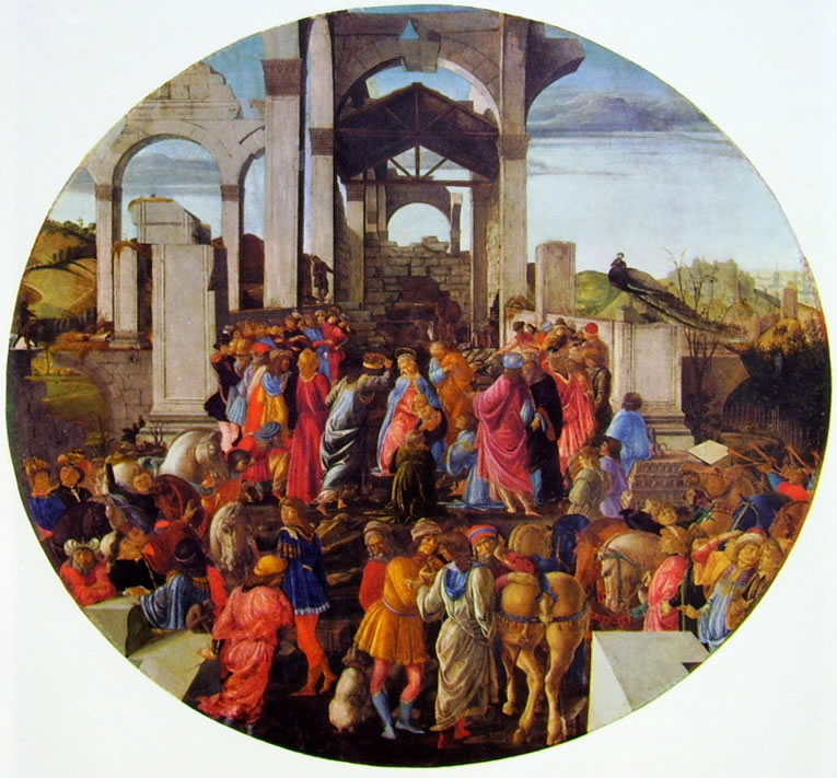 Il Botticelli: Adorazione dei magi (su tavola tonda)