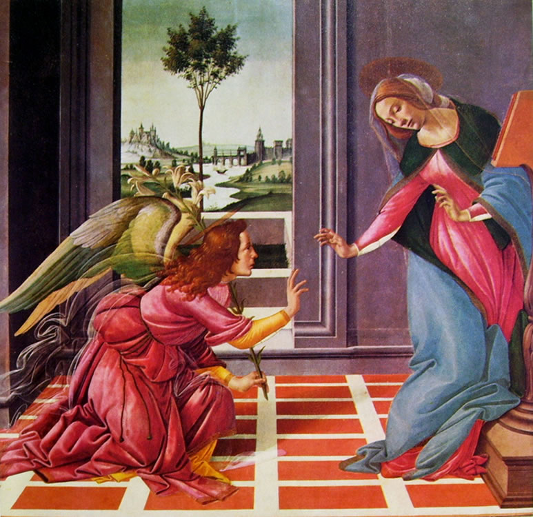 Il Botticelli: L'Annunciazione (Galleria degli Uffizi)