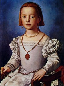 Agnolo Bronzino: Ritratto di Bia di Cosimo de’ Medici, cm. 59 x 45, Uffizi, Firenze