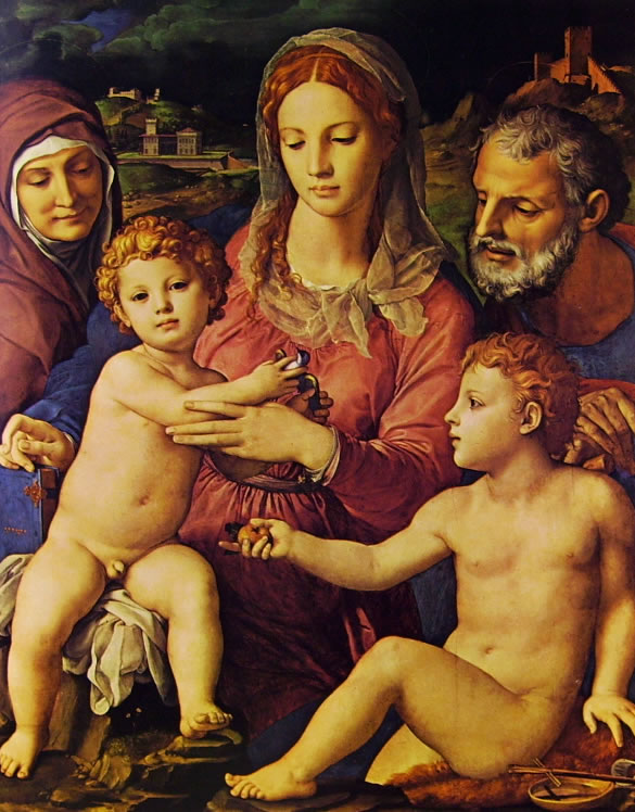 Il Bronzino: Sacra famiglia con Sant'Anna e San Giovannino