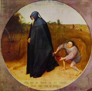 Bruegel: Il misantropo, diam. cm. 85, Gallerie Nazionali di Capodimonte.