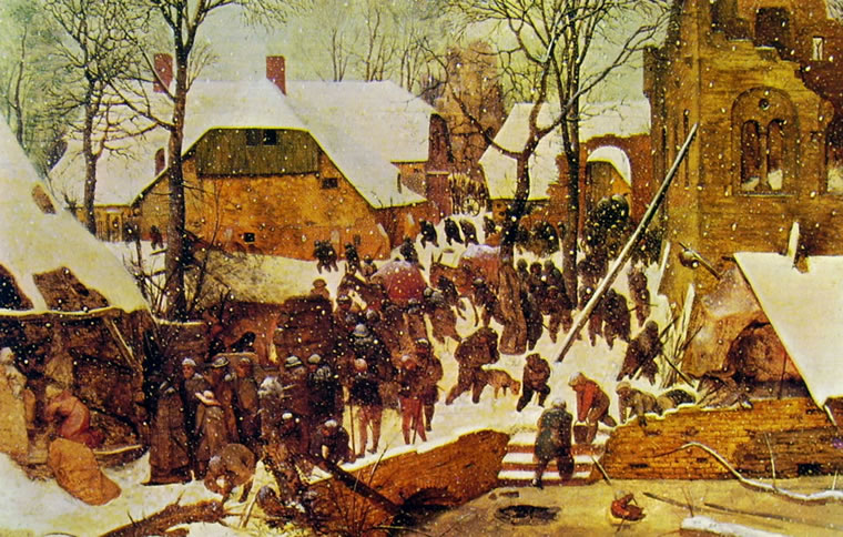 Pieter Bruegel: L'adorazione dei magi sotto la neve