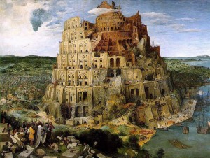 Bruegel: La grande torre di Babele, cm. 114 x 155, Kunsthistorisches Museum, Vienna.