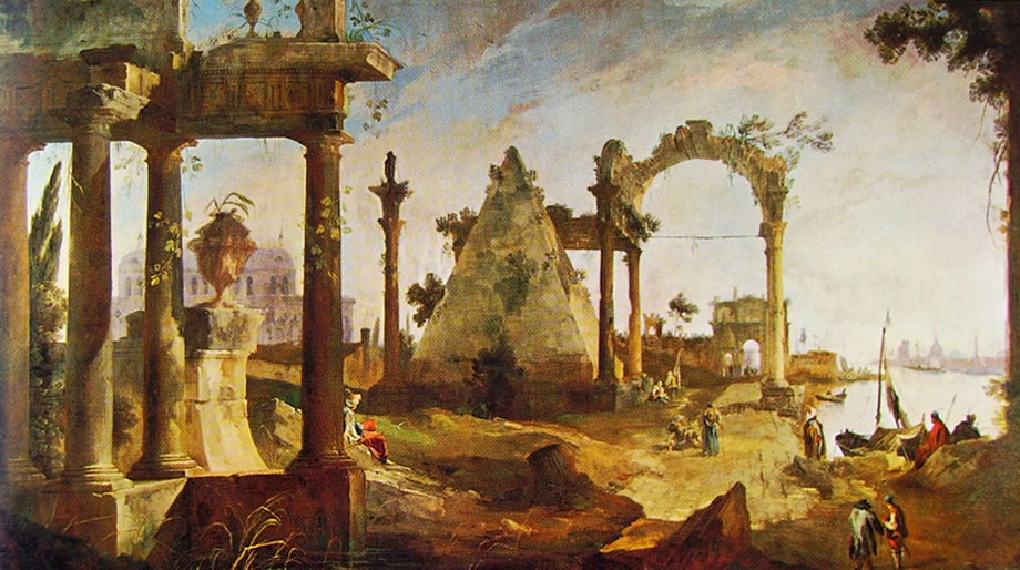 Il Canaletto: Capriccio con rovine classiche