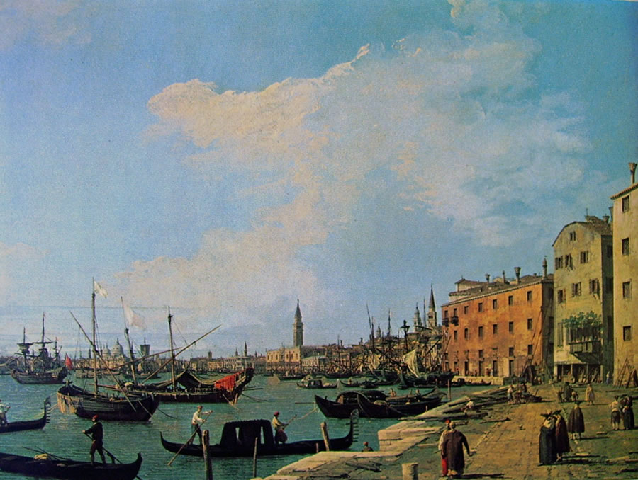 Il Canaletto: Riva degli schiavoni verso San Marco