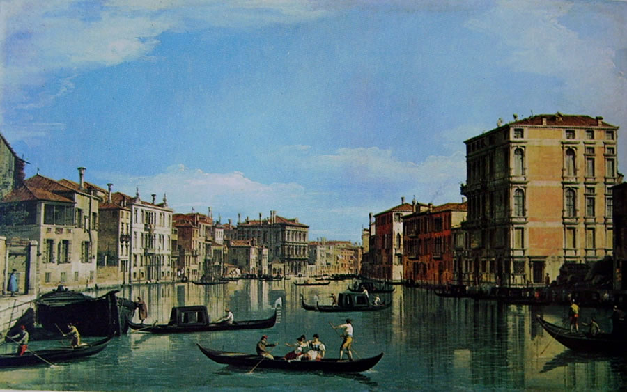 Il Canaletto: Il Canal Grande fra Palazzo Bembo e Vendramin Calergi