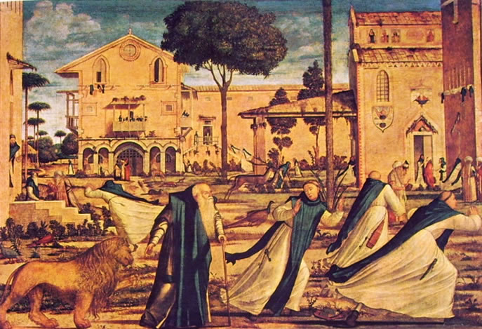 Carpaccio: San Gerolamo e il leone nel convento