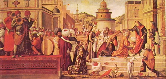 Carpaccio: Il battesimo dei seleniti a opera di S. Giorgio