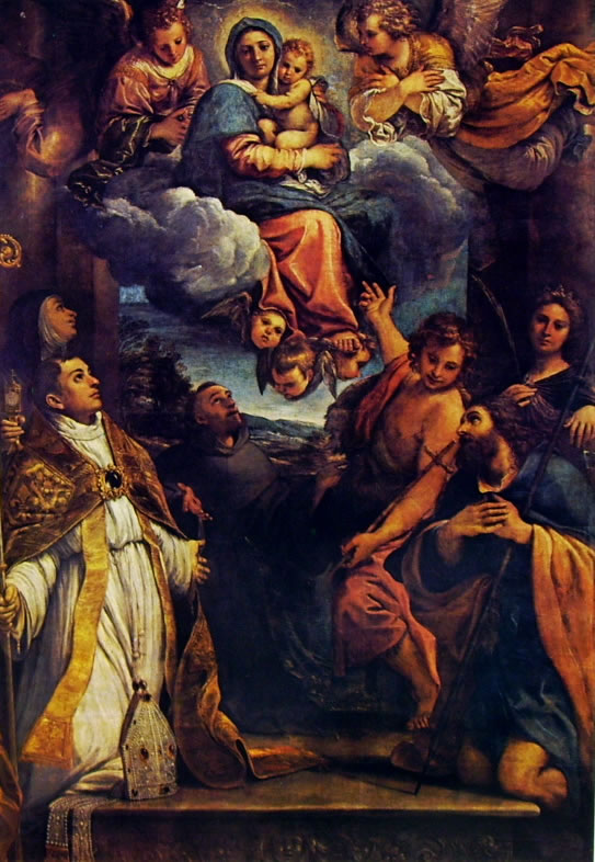 Annibale Carracci: Madonna in gloria con il Bambino e sei Santi