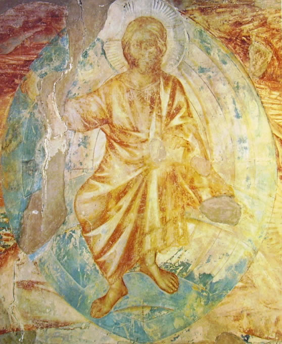 Cimabue: Cristo Apocalittico (Assisi), particolare di un assieme di 350 x 300 cm., Chiesa superiore di San Francesco (transetto sinistro, Assisi).