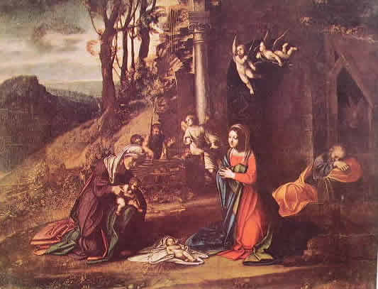 Correggio - Natività con i santi Elisabetta e Giovannino