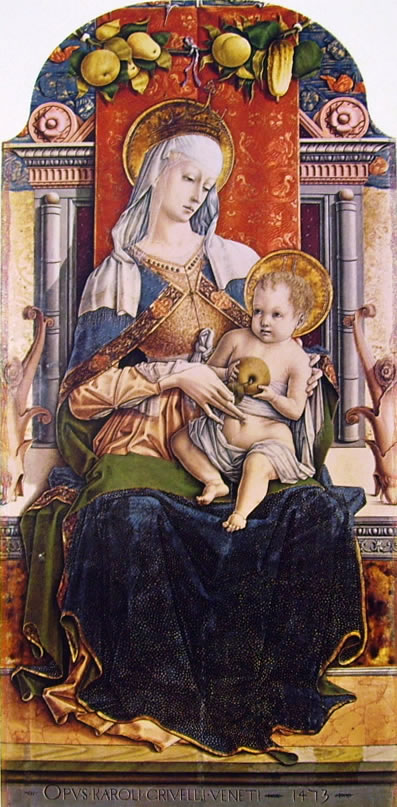 Carlo Crivelli: Polittico del duomo di Ascoli - Madonna col Bambino in trono