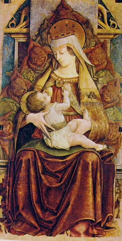 Carlo Crivelli: Madonna col Bambino in trono - Madonna che allatta tra i cherubini