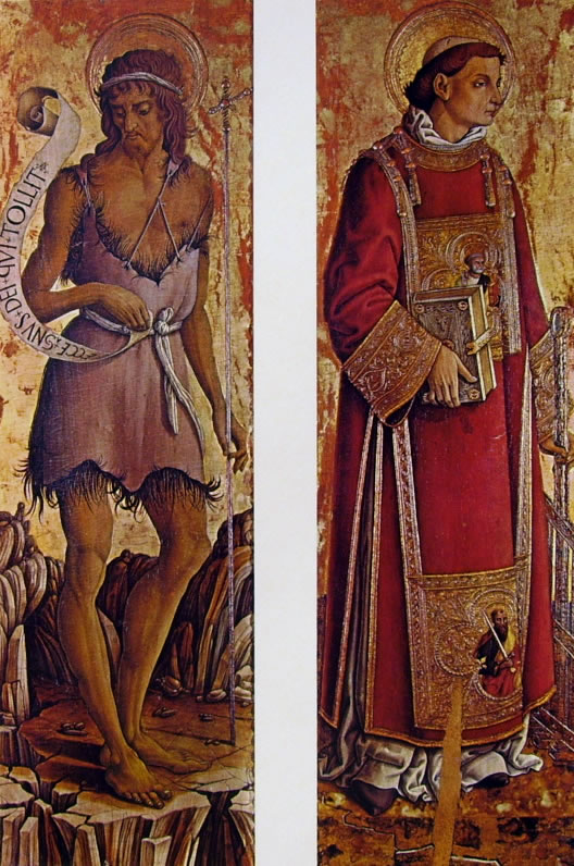 Carlo Crivelli: Polittico di Massa Fermana - San Giovanni Battista e San Lorenzo