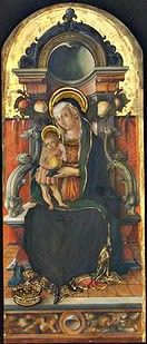Carlo Crivelli: Polittico di Porto San Giorgio - Madonna col Bambino in trono e donatore