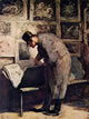16 Daumier - Uomo che sfoglia una cartella di stampe