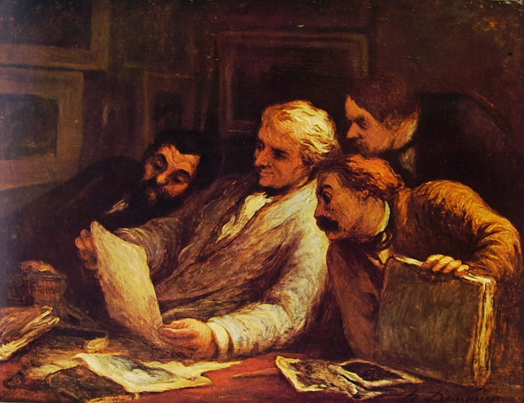 Honoré Daumier: Quattro appassionati di stampe