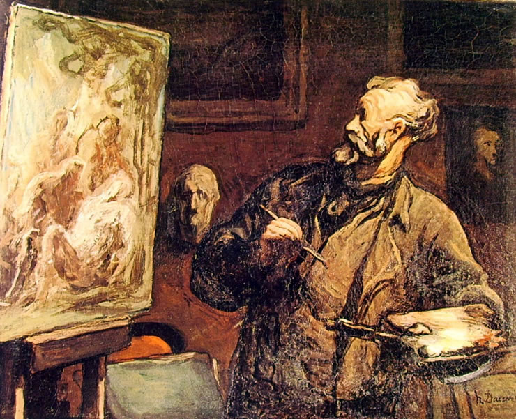 Honoré Daumier: Pittore che dipinge una deposizione