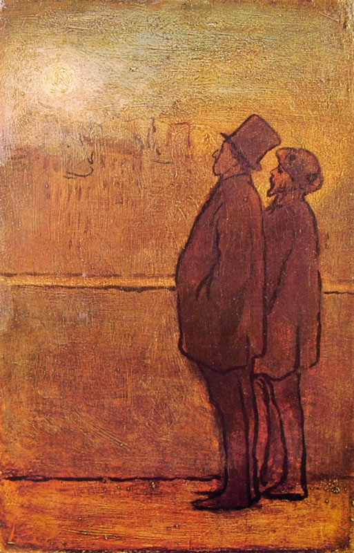 Honoré Daumier: Nottambuli (Due uomini presso un parapetto)