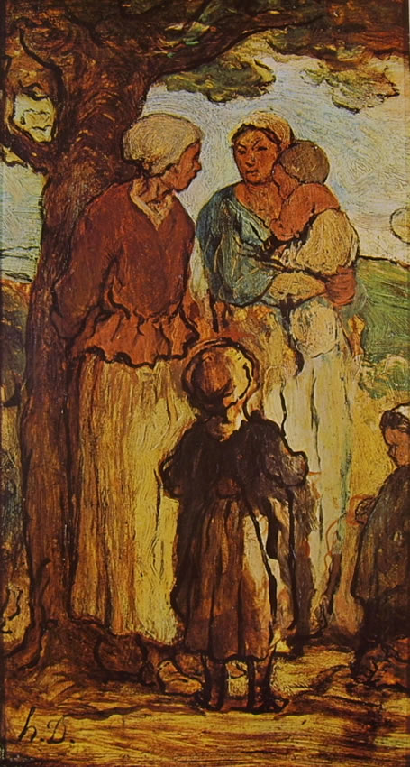 Honoré Daumier: Donne e bambini sotto un albero