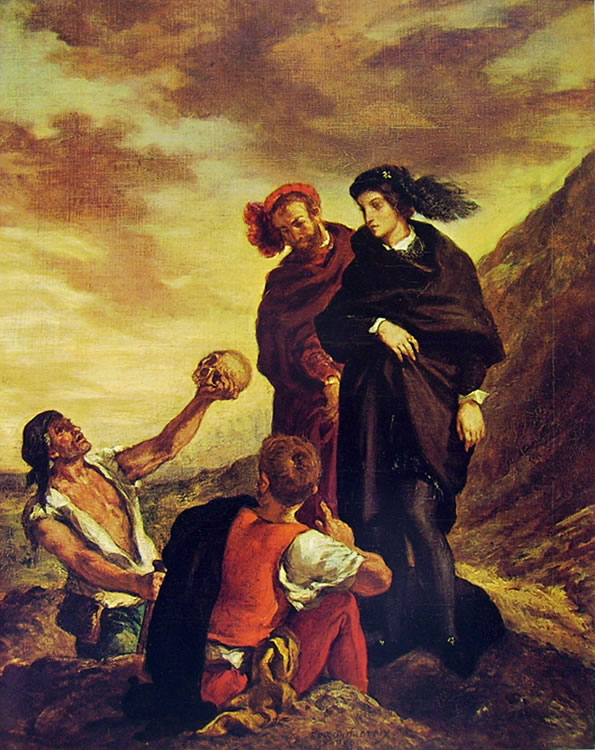 Eugene Delacroix: Amleto e Orazio al cimitero, 81 x 65, Louvre Parigi.