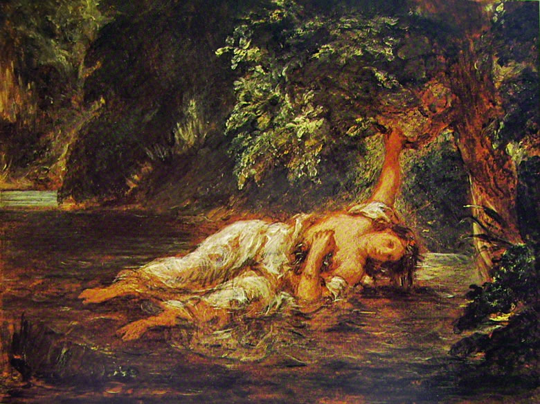 Eugène Delacroix: La morte di Ofelia (Louvre)