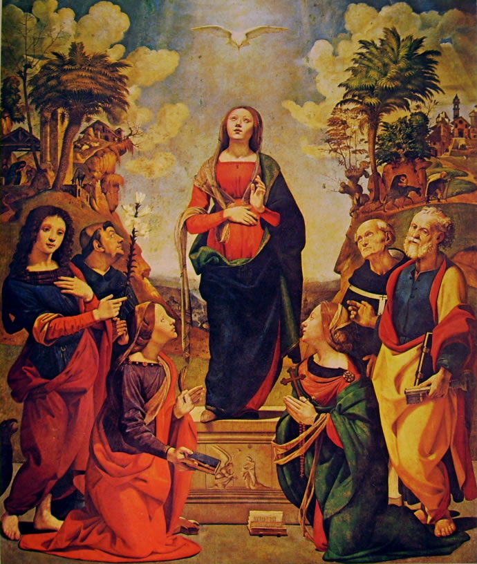 Piero di Cosimo: Incarnazione di Cristo e santi (Uffizi)