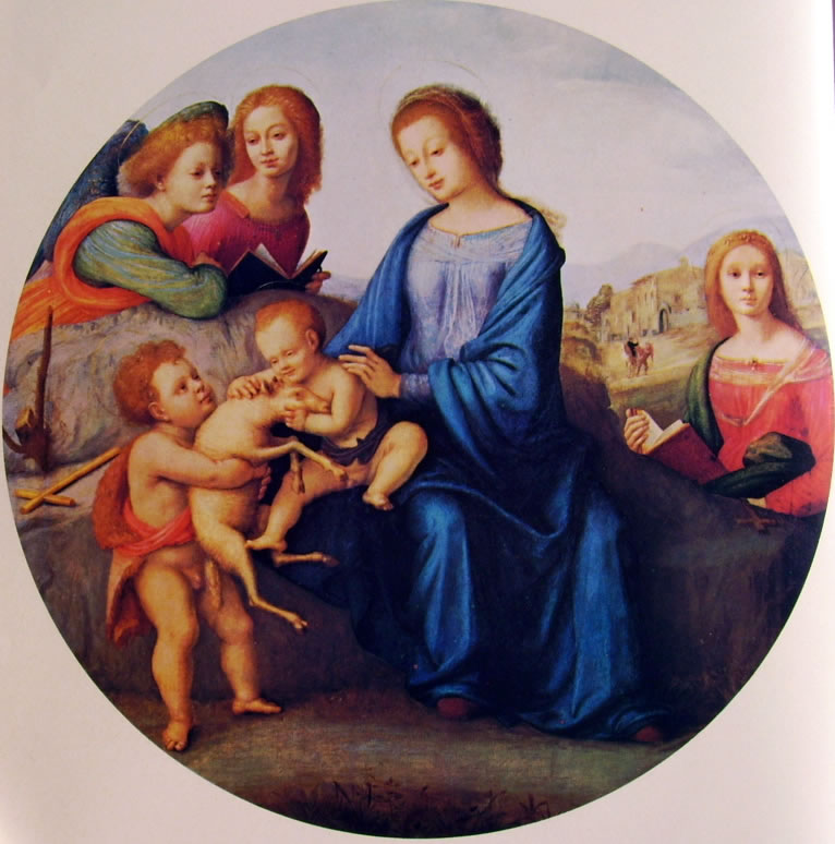 Piero di Cosimo: Madonna col Bambino, San Giovannino, Santa Margherita e angeli