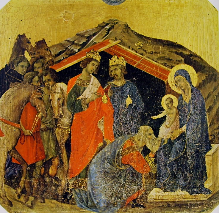 Duccio di Buoninsegna: Maestà - Predella (recto) - L'adorazione dei magi (Museo dell'Opera)