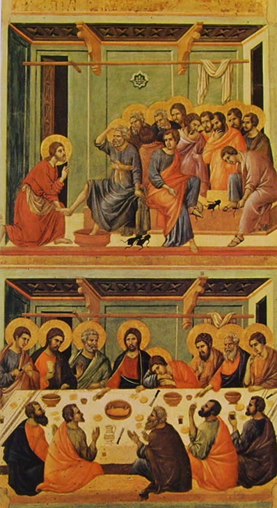 Duccio di Buoninsegna: Maestà - La lavanda dei piedi e l'Ultima cena (Siena)