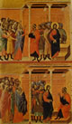 Duccio - Cristo accusato dai farisei e Cristo interrogato da Pilato