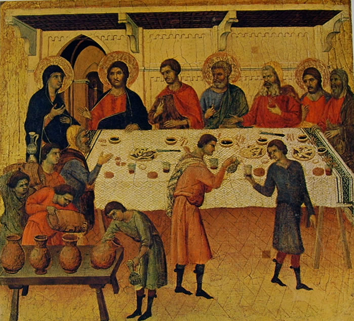 Duccio di Buoninsegna: Maestà - Le nozze di Cana (Siena)