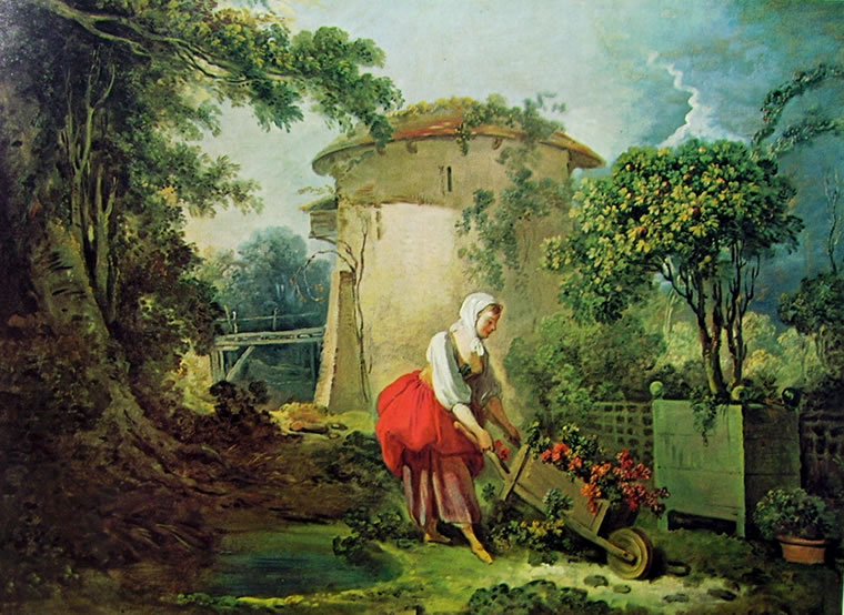 Jean-Honoré Fragonard: Donna con Carriola